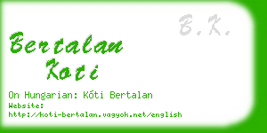 bertalan koti business card