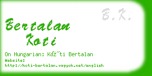 bertalan koti business card